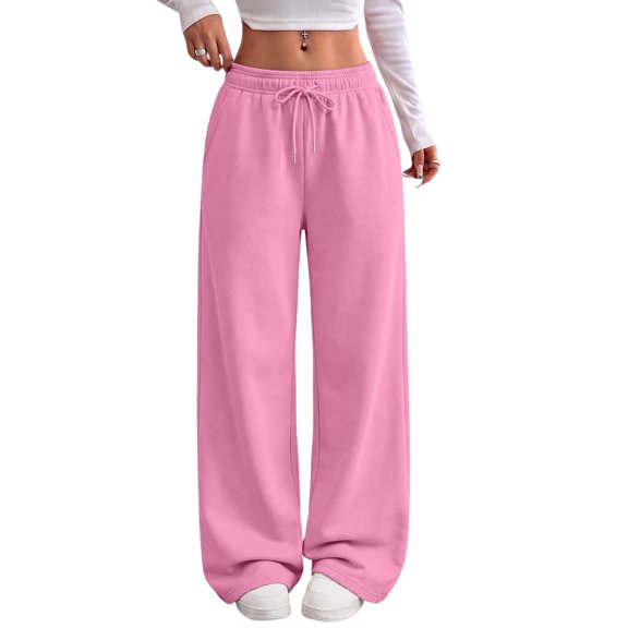 Women's Wide Leg Sweatpants Relaxed Fit Casual Lounge Pants Athletic Training Pants Drawstring Pants
