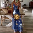 thumbnail image 4 of LAICAIW Robe d'Été Teinture sur Nœuds Florale Col en V Aguichant Sans Manches Femme Longue Mode Ample Maxi Robes Plage Fête Robe d'Été, 4 of 4