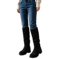 thumbnail image 2 of DxhmoneyHX Girls Knee High Faux Suede Boots 4-15 Years Pull On Tall Riding Boot Fashion Fall Winter Dress Boot with Low Heel, 2 of 7