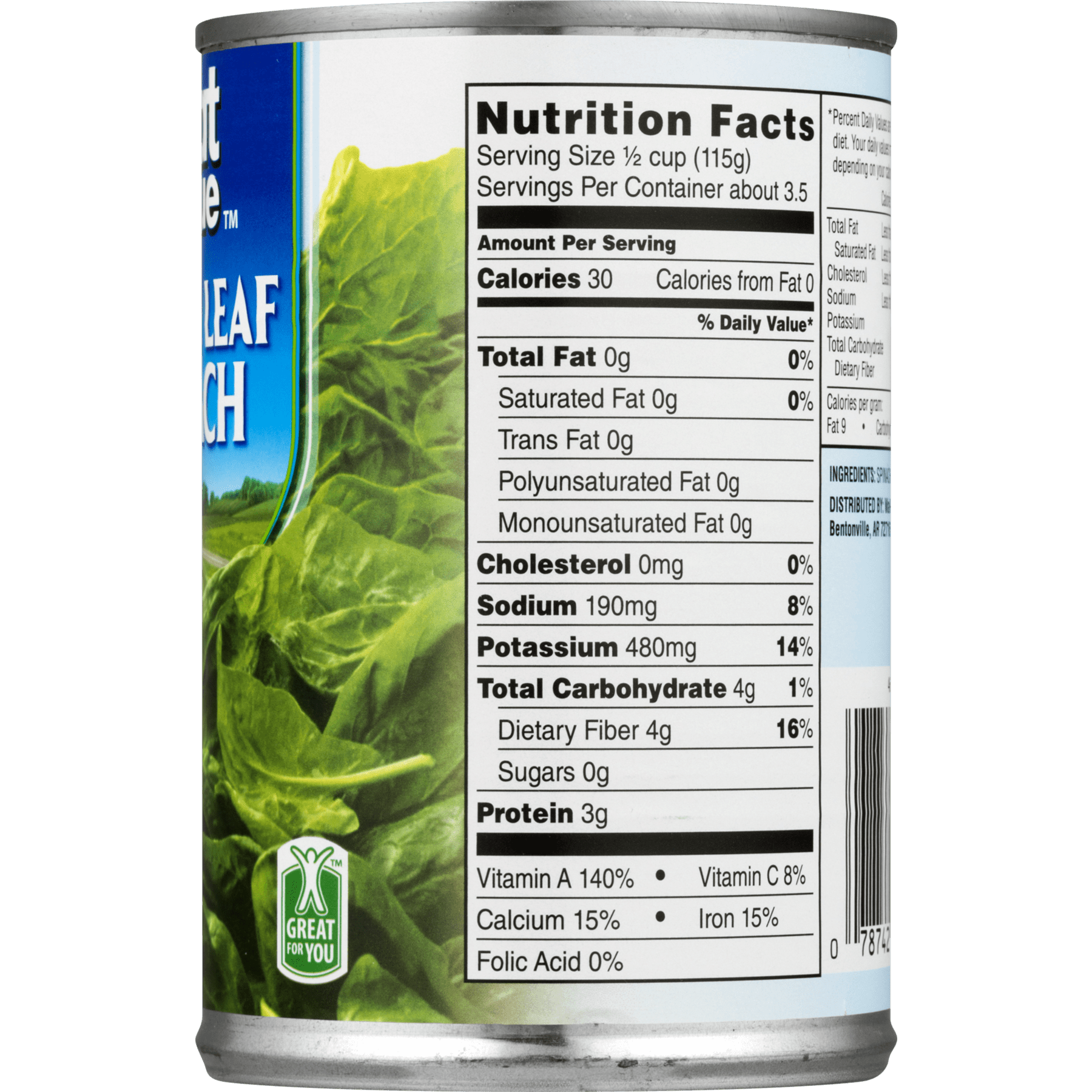 Canned Spinach Nutrition Label Label Ideas My XXX Hot Girl