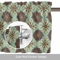 thumbnail image 6 of Abstract Floral Valance Curtain Vintage Turquoise Moroccan Geometric Art Window Valances Rod Pocket Short Curtains Window Treatments for Kitchen Bedroom Bathroom Laundry 42" x 12", 6 of 9