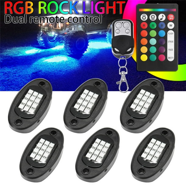 6 8 Packs Waterproof Led Rock Light Kit 72led Rgb Multi Color Car Atmosphere Lamp Neon Underglow Light For Offroad Car Truck Pickup With Rf Double