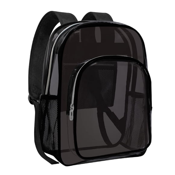 Mochila HEEYA de PVC transparente, resistente, negra