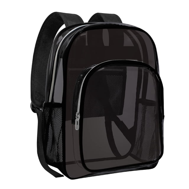 Mochila HEEYA de PVC transparente, resistente, negra