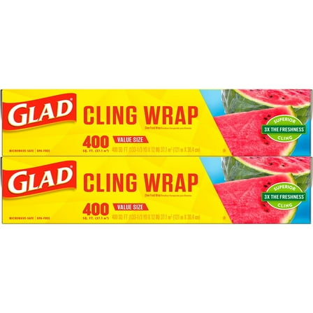 Glad Clingwrap Plastic Food Wrap (400 Sq. Ft., 2 Pk.)