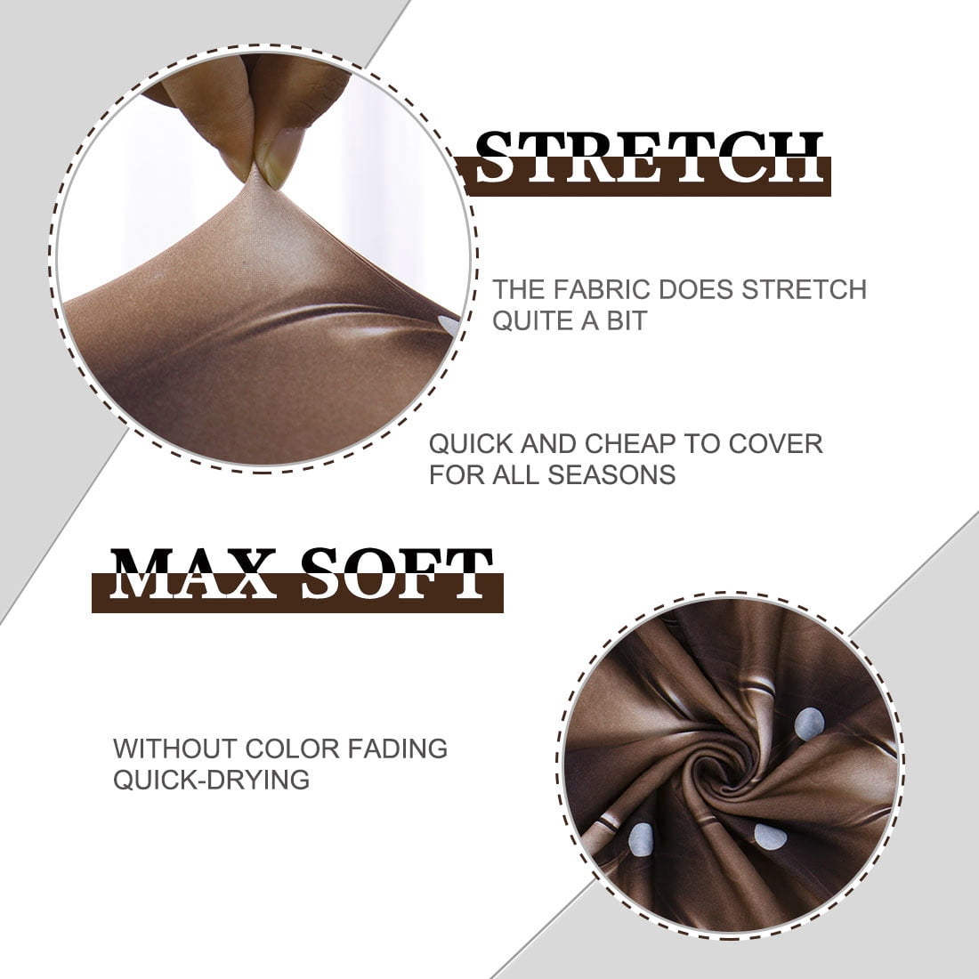 Piccocasa 1-Piece Stretch Spandex Stretch Chair Covers,(M Size,Coffee Color)