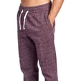 thumbnail image 3 of ProGo USA Men's Joggers Sweatpants Basic Fleece Marled Jogger Pant Elastic Waist (Marled Burgundy, Medium), 3 of 6