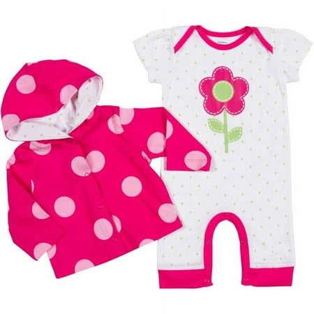 Gerber Newborn Girls' 2 Piece Flower Dot