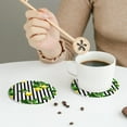 thumbnail image 6 of Bingfone Vintage Lemons On Striped Leather Drinks Coasters With Set Of 6,Suitable For Home Kitchen,Coffee Cup Coasters Home Gift, 6 of 9