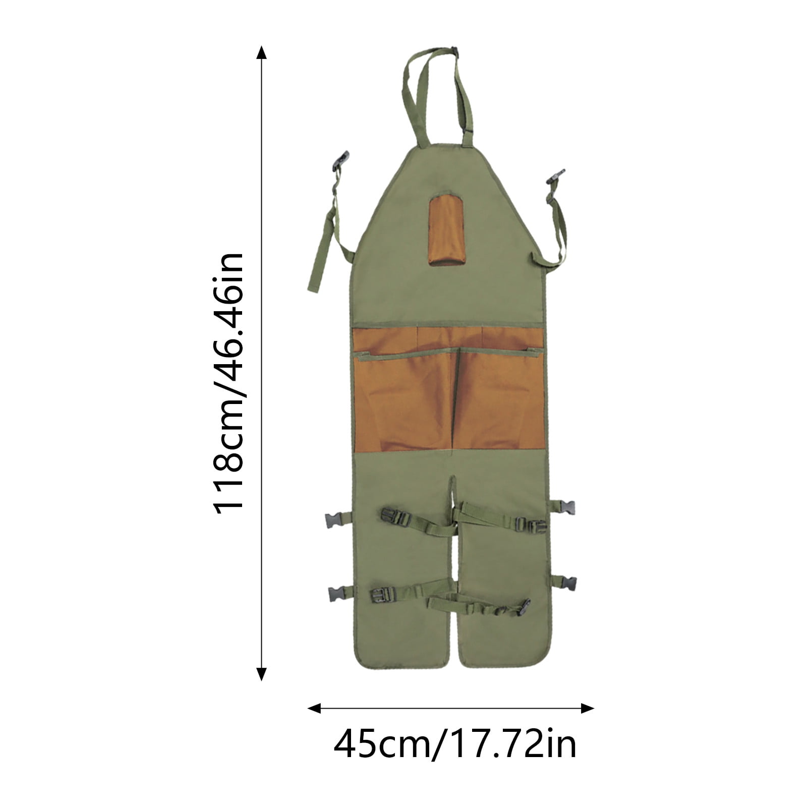 Waterproof Gardening Apron with Adjustable Leg Protector, Extra-Long 600D Oxford Fabric Tool Apron with Multiple Pockets for Lawn Care & Pruning