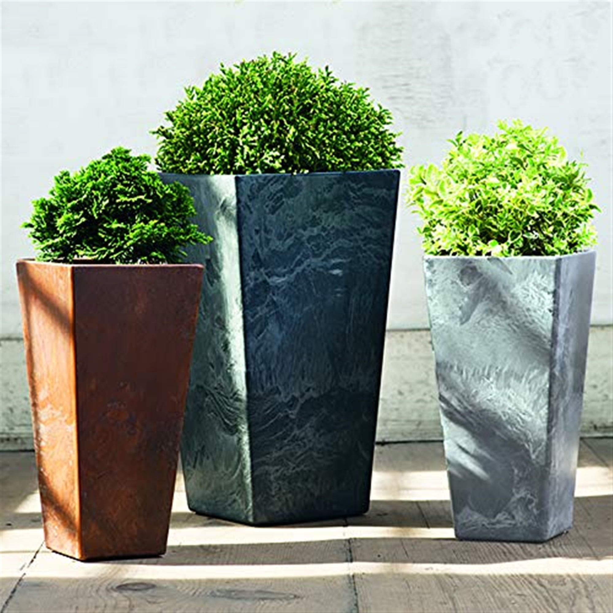 Root & Vessel Ella Tall Planter, Black, 27.5"