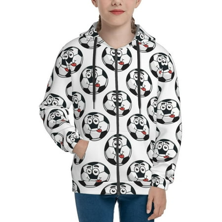 

Hoodies for Women happy football Long Sleeve Sweatshirt Drawstring Zip Up Hoodie with Pockets Teen Girl Clothes