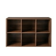 thumbnail image 6 of Better Homes & Gardens Ezra Modular L Desk with 6-Cube Storage, Walnut Finish, 6 of 11
