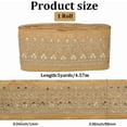 thumbnail image 2 of 3.46 Inch Gold Jacquard Embroidered Ribbon Polyester Sequin Bead Woven Trim Tape Wide Boho Floral Embroidery Fabric Applique Ribbons Bulk for Sewing Making Crafts Clothes Dresses Home Decor, 2 of 9