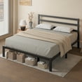 thumbnail image 3 of E-motie King Size Metal Platform Bed Frame with Headboard, Heavy Duty Metal Slat Mattress Foundation, Easy Assembly, No Box Spring Needed, Black, 3 of 8