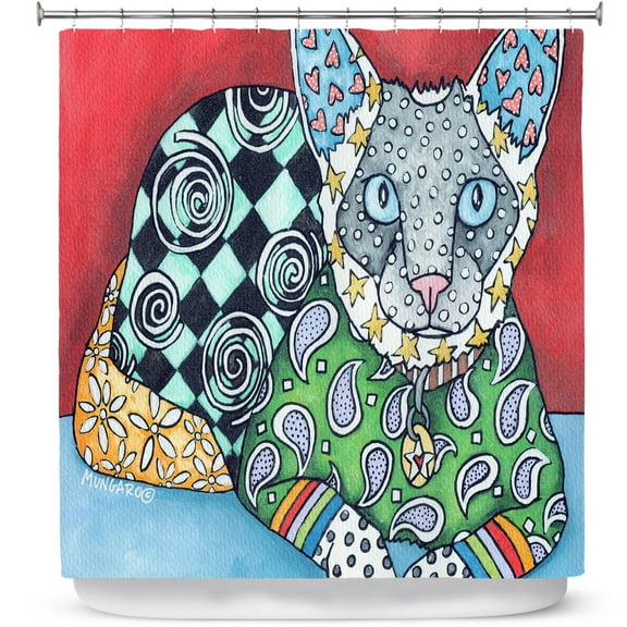 Shower Curtains 70" x 93" from DiaNoche Designs by Marley Ungaro - Siamese Cat
