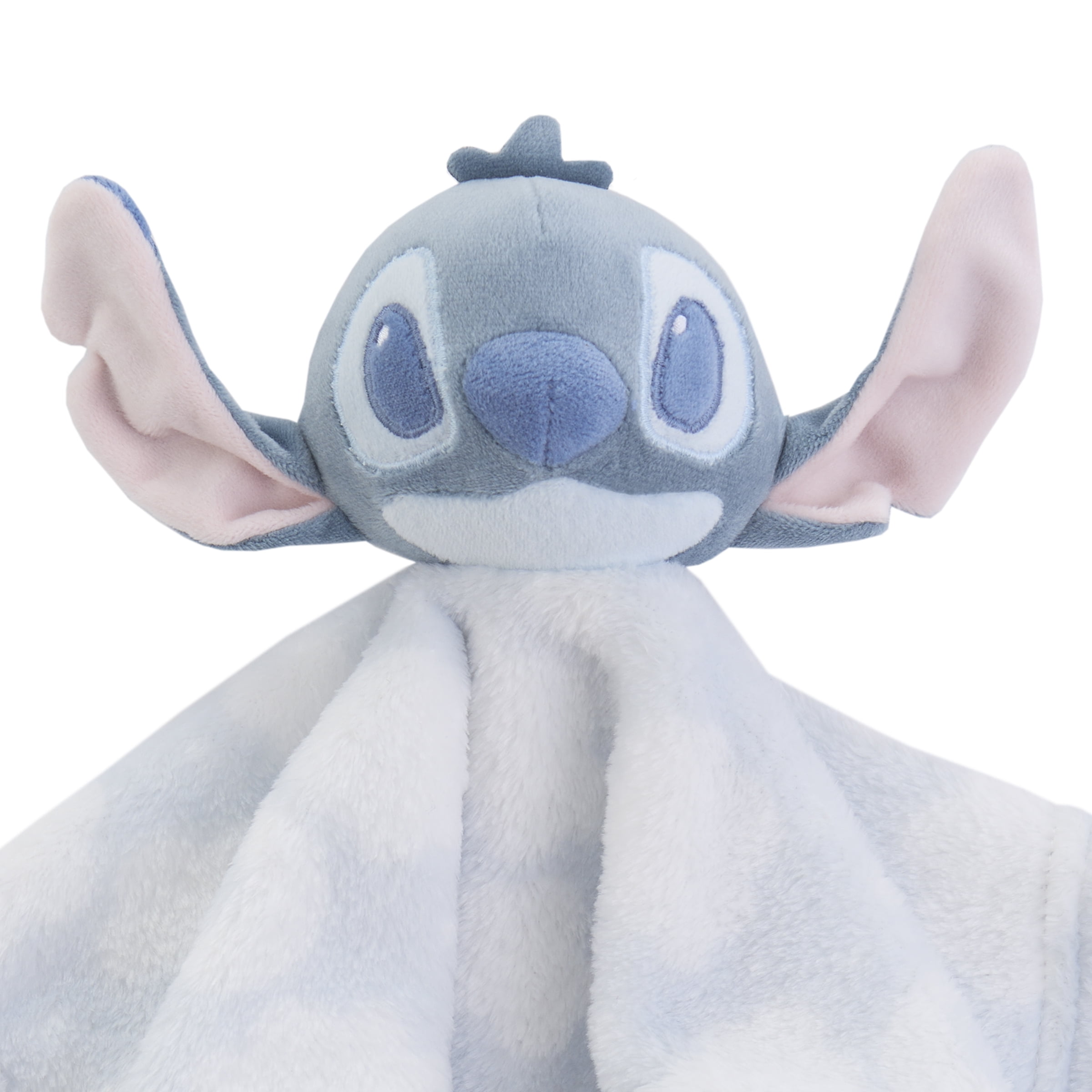 Disney Stitch Plush Security Blanket for Infants, Unisex, Blue and White
