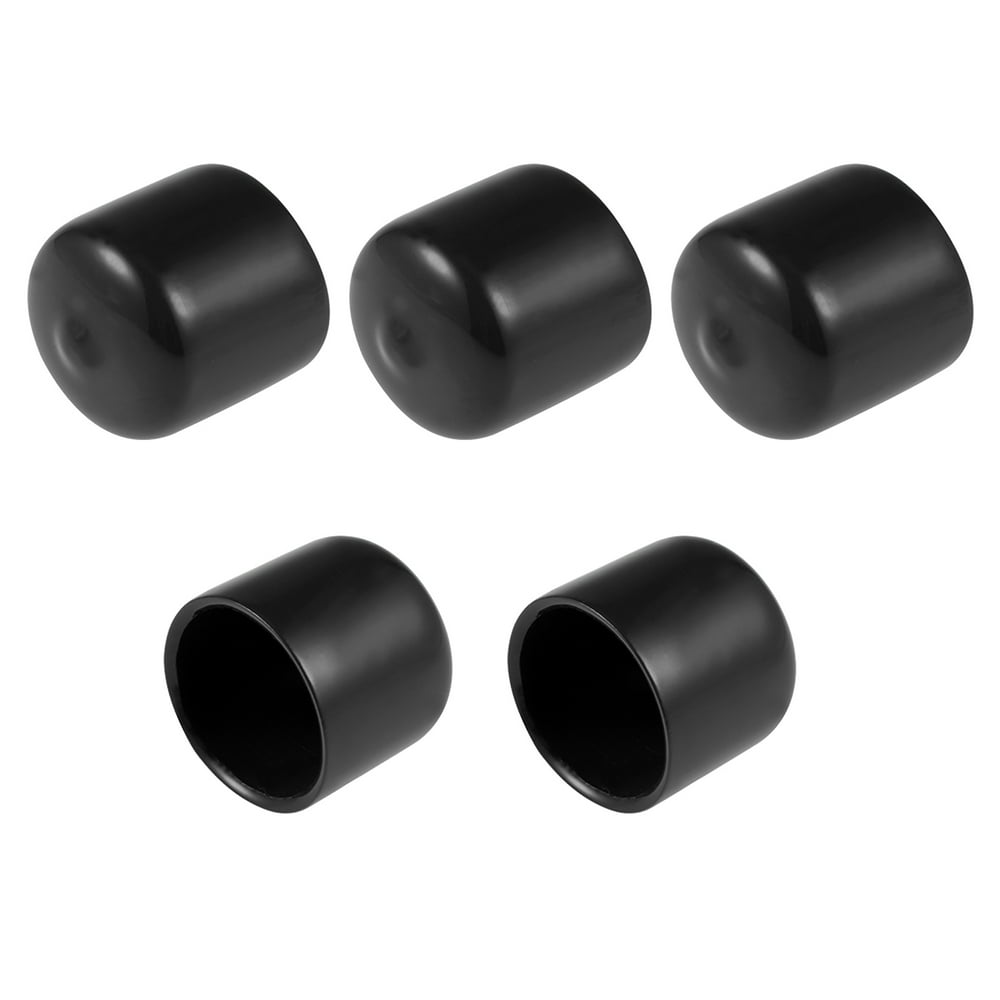 5pcs Rubber End Caps, 7/8inch ID Round End Cap Cover Flexible Screw
