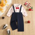 thumbnail image 6 of Bainana Christmas Kid'S Gentleman Outfits Set Long Sleeve Letter Print Shirt And Suspender Pants 2 Pieces Suit Set Infant Boys Girls Cute Daily Wear, 6 of 8