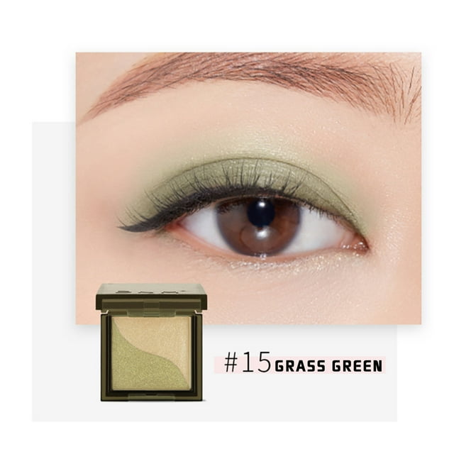 ZZkhGO Glazed Two Color Eye Shadow, Long Lasting Pigmented Lazy Eyeshadow, Compact Makeup Palette without Brush