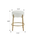 thumbnail image 4 of 24" Modern Round Bar Stools Set of 2,Contemporary Upholstered Barstools with Golden Legs,Counter Height Bar Stools for Kitchens, Coffee Shops and Bar Stores,Beige, 4 of 7