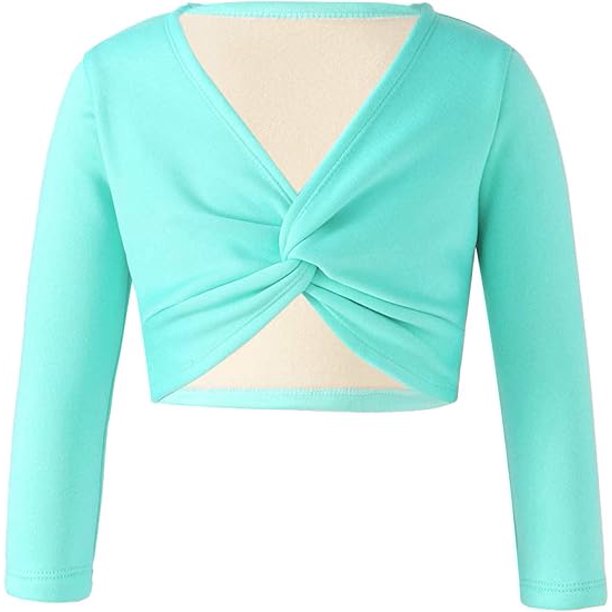 Abrigo pequeño de terciopelo para bailar, chal pequeño de manga larga de terciopelo compuesto, ropa de baile para niños, ropa de práctica para niñas al aire libre