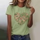 thumbnail image 2 of Primavera Top Mujeres de Moda de Cuello Redondo con Patrones de Corazón de Manga Corta Camiseta Top para Uso Diario Y de Fiesta, 2 of 5