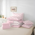 thumbnail image 6 of jejeloiu Classic Grid Twin Bedding Sets 7-Piece,Minimalism Geometric Checkered Bedding Comforter Set,Pink Checkerboard Sheet Sets For Girls Boys,Super Cozy Room Decor Reversible, 6 of 8