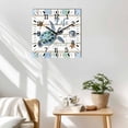 thumbnail image 3 of Ocean Turtle Wooden Wall Clock Silent Non Ticking, Coastal Blue Starfish Shell Conch Wood Grain Square Wall Clocks Battery Operated, Decor Clock for Home Office, Living Room, Kitchen, 12 Inch, 3 of 9
