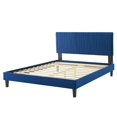 thumbnail image 3 of Platform Bed Frame, Full Size, Velvet, Blue Navy, Modern Contemporary Urban Design, Bedroom Master Guest Suite, 3 of 10