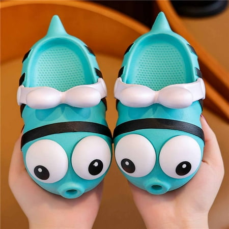 

DAETIROS Breathable Slippers Cartoon Casual Non slip （1-6 Years） Soft Baby Girls Shoes Sky Blue