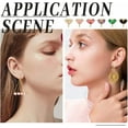 thumbnail image 3 of 6 Pairs 18K Gold Plated Post Stud Earrings Brass Cubic Zirconia Earring Studs Heart Birthstone Ear Piercing Plugs with Loop for Women Dangle Earring Jewelry Making 6 Colors DIY, 3 of 6