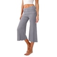 thumbnail image 3 of Delayuji Womens Capri Pants Casual Yoga Pant High Waisted Elastic Yoga Short Flared Pants Summer Sport Wear, 3 of 8