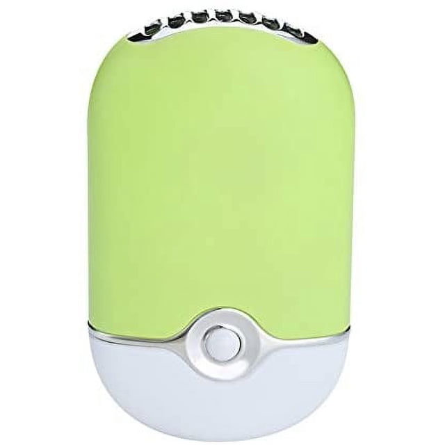 Secador de pelo portátil - Verde, batería de iones de litio Mini ventilador incorporado de escritorio Ventilador de aire acondicionado recargable USB