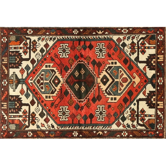 Ahgly Company Indoor Rectangle Traditional Crimson Red Persian Area Rugs, 5' x 7'