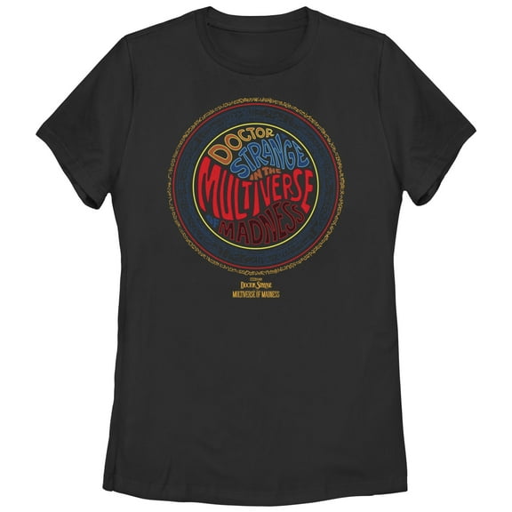 Women's Marvel Doctor Strange in the Multiverse of Madness Retro Logo  Graphic Tee Black X Large