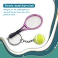 thumbnail image 2 of CNKOO 6 Pieces Tennis Racket Portable Keychains Sport Keyring Multi-colors Key Chain Set Accessories Presents Girlfriends Wife Purple, 2 of 5