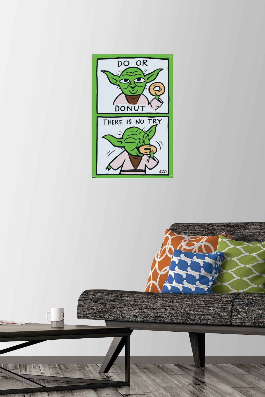 Star Wars: Saga - Yoda Donut Wall Poster with Pushpins, 14.725" x 22.375"