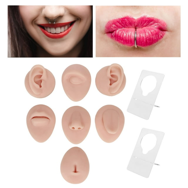 Modelo de Cuerpo de Perforación ANGGREK Modelo de Ombligo de Lengua de Ojo de Boca de Oreja de Silicona Suave