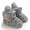 Dark Gray, variant on Newborn Baby Boy Girl Soft Fleece Booties Christmas Shoes Stay On Infant Slippers Socks Shoe Non Skid Gripper Toddler First Walkers Winter Ankle Crib Shoes (Stars Print)