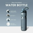 thumbnail image 2 of BOTTLE BOTTLE Insulated Water Bottle 24 oz with Handle and Flip Tops Lids Stainless Steel Water Bottle Push Button Lid Leak proof Portable for Running Travel Sports Hiking blue, 2 of 7