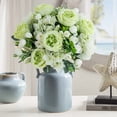 thumbnail image 7 of Artificial White Peony And Hydrangea Bouquet 11.8 Inch Lifelike Fake Flower Arrangement With Greenery For Wedding Table Centerpiece Home Office Decor, 7 of 7
