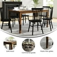 thumbnail image 6 of BizChair 60" Solid Wood Dining Table, Commercial Grade Heavy Duty Rectangle Wood Table for 6, Brown Matte Finish, 6 of 12