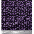thumbnail image 1 of Soimoi Tissu de Crêpe de polyester Violet Alphabet Texte Imprime par Yard 52 Pouces de Large, 1 of 3