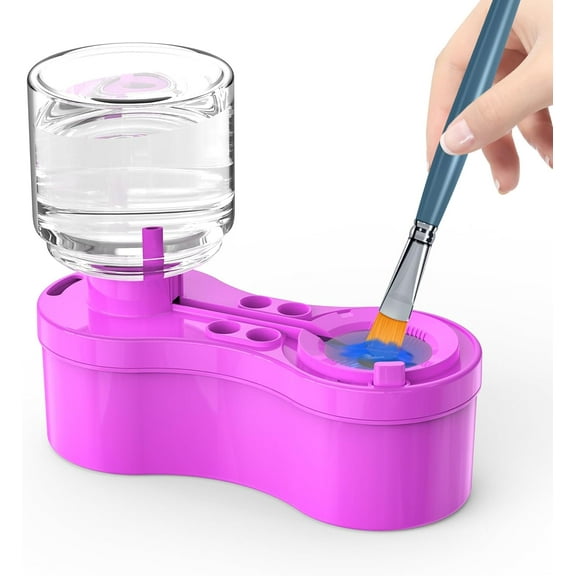 YITUMU Paint Brush Cleaner Watercolor Brush Rinser with Drain Cleaner Rinse Cup Paint Water Dispenser Oil Paint Brush Cleaner for Acrylic and Water Based Painting Craft Supplies Tools (Purple)