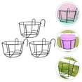 thumbnail image 2 of MIANGASTORE 3pcs Iron Fence Flower Pot Balcony Plant Pot Holder Hanging Planter Pot, 2 of 8