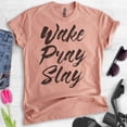 thumbnail image 2 of Wake Pray Slay T-shirt, Unisex Women's Men's Shirt, Workout Shirt, Gym Shirt, Exercise Shirt, Heather Sunset, 3X-Large, 2 of 6