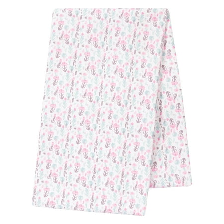 Pastel Painterly Floral Jumbo Deluxe Flannel Swaddle Blanket