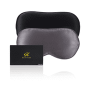 RUIPTSKE 2 Pcs Mulberry Silk Sleep Eye Masks, Caring For Deep Sleep, Adjustable Elastic Band, Black & Dark Gray