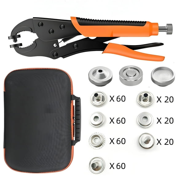 Orange Heavy Duty Snap Fastener Kit for Canvas, Boat, RV, Campers, DIY Repair